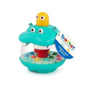Battat Party Pop Hippo Ball Popping Toy with 18 Colorful Balls, Baby and Toddler